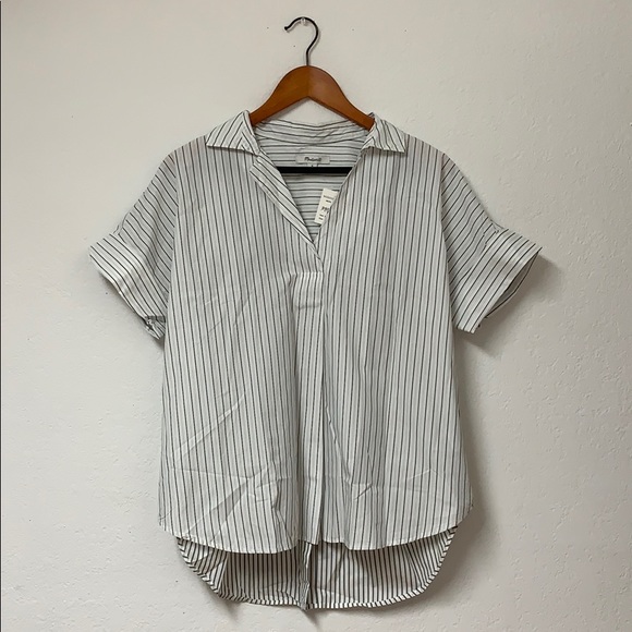 Madewell Courier Button-Back Shirt in Stripe Mix - Picture 7 of 12